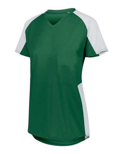 Augusta Sportswear Women's Cutter Jersey 1522 #color_Dark Green/ White