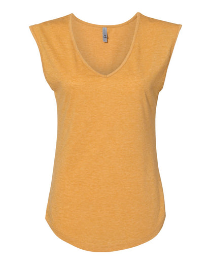 Next Level Women's Festival Sleeveless Deep V-Neck T-Shirt 5040 #color_Antique Gold