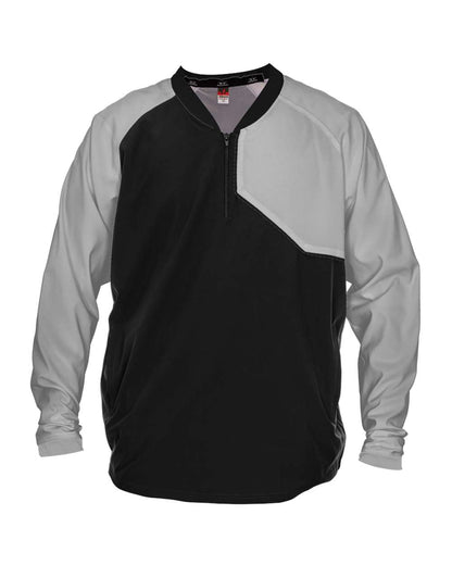 Alleson Athletic Field Batters Jacket 3JLS21A #color_Black/ Grey