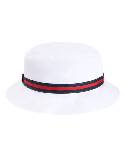 Imperial The Oxford Performance Bucket Hat 1371P #color_White/ Navy/ Red