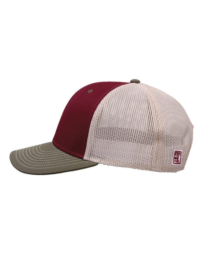 The Game Everyday Trucker Cap GB452E #color_Cinnamon Red/ Olive Green/ Stone