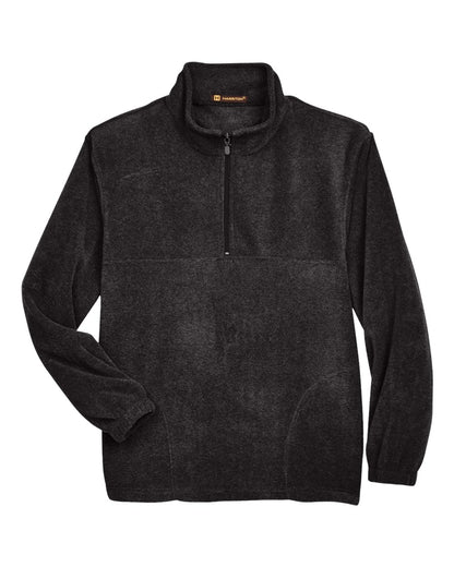 Harriton Men's Fleece Quarter-Zip Pullover M980 #color_Black