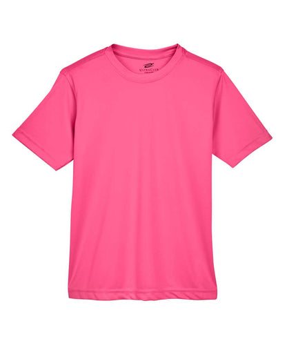 UltraClub Youth Cool & Dry Sport Performance Interlock T-shirt 8420Y #color_Heliconia