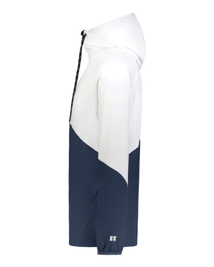 Russell Athletic Unisex Legend Hooded Quarter-Zip Pullover R20DSM #color_White/ Navy
