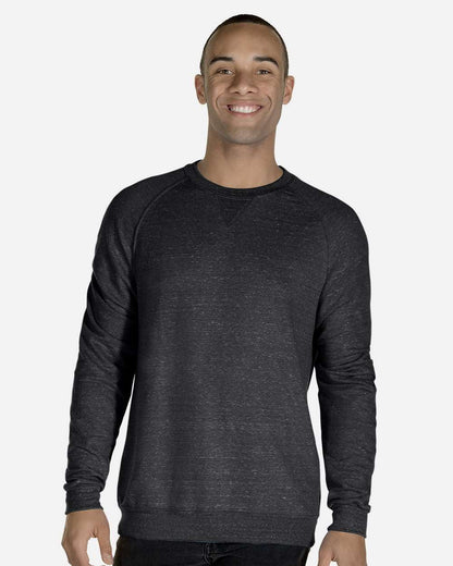 JERZEES Unisex Snow Heather French Terry Crewneck Sweatshirt 91MR #colormdl_Black Ink