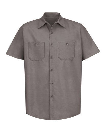 Red Kap Men's Industrial Short Sleeve Work Shirt SP24 #color_Grey