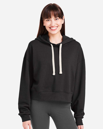 Glyder Women's Vintage Oversized Cropped Hooded Sweatshirt PDP1725 #colormdl_Black