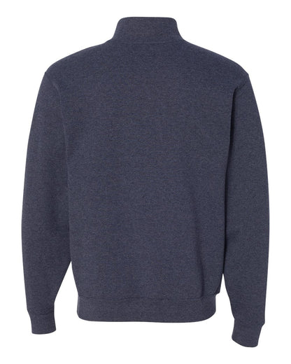 JERZEES Unisex Nublend® Cadet Collar Quarter-Zip Sweatshirt 995MR #color_Vintage Heather Navy