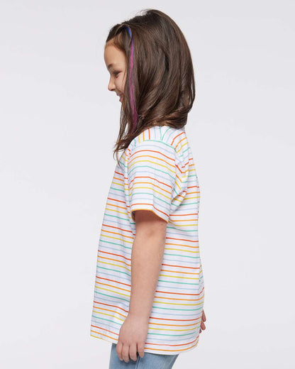 LAT Youth Fine Jersey Tee 6101 #colormdl_Rainbow Stripe