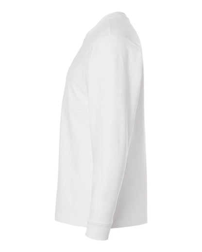 American Apparel Unisex Super Heavyweight Long Sleeve Pocket Tee 9410 #color_White