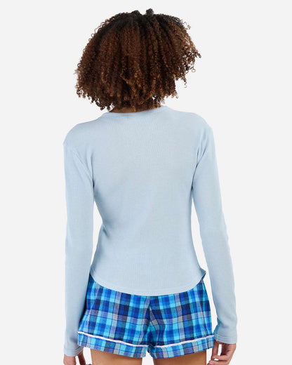 Boxercraft Women's Waffle Knit Baby Long Sleeve T-Shirt BW3103 #colormdl_Sky Blue