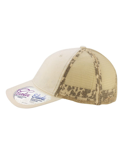 Infinity Her Women's Washed Mesh-Back Cap TESS #color_Vanilla/ Longhorn/ Khaki