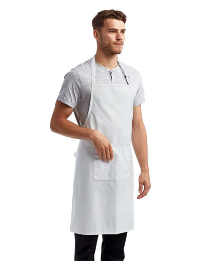 Artisan Collection by Reprime Recycled Pocket Bib Apron RP154 #colormdl_White