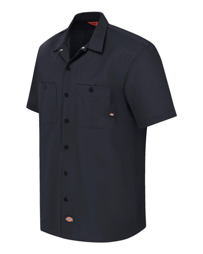Dickies Men's Tall Industrial Short Sleeve Work Shirt S535T #color_Black