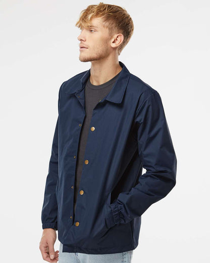 Independent Trading Co. Water-Resistant Windbreaker Coach’s Jacket EXP99CNB #colormdl_Classic Navy