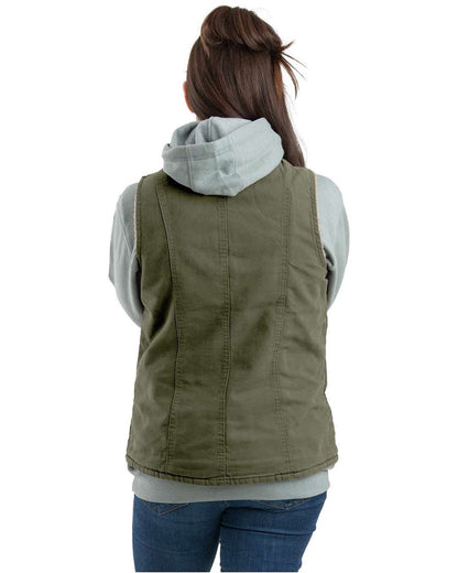 Berne Apparel Women's Sherpa-Lined Softstone Duck Vest WV15 #colormdl_Cedar Green