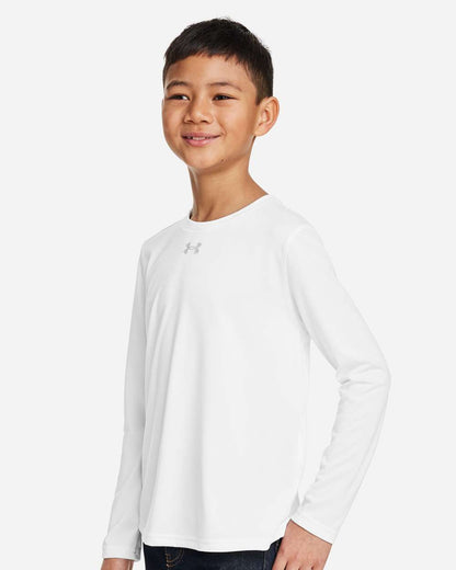 Under Armour Youth Tech™ Team Long Sleeve T-Shirt 1377488 #colormdl_White/ Mod Grey
