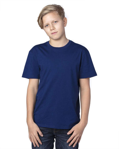 Threadfast Apparel Youth Ultimate CVC T-Shirt 600A #colormdl_Navy