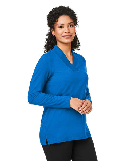 Devon & Jones Women's Raleigh Shawl Collar Knit Top DP121W #colormdl_French Blue