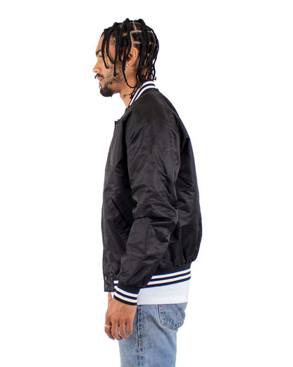 Shaka Wear Men's Varsity Bomber Jacket SHVBJ #colormdl_Black