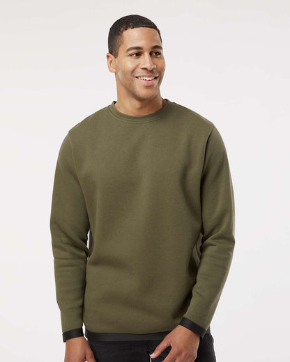 LAT Unisex The Statement Fleece Crewneck Sweatshirt 6789 #colormdl_Military Green/ Black