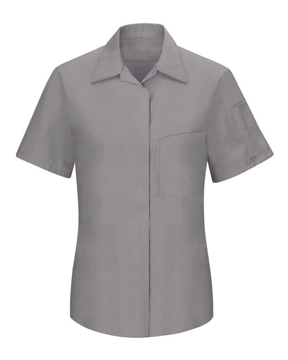 Red Kap Women's Performance Plus Short Sleeve Shop Shirt with Oilblok Technology SY41 #color_Light Grey/ Charcoal