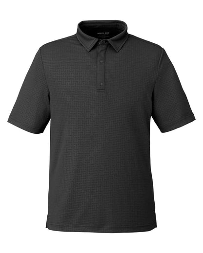 North End Men's Replay Recycled Pique Polo NE102 #color_Black