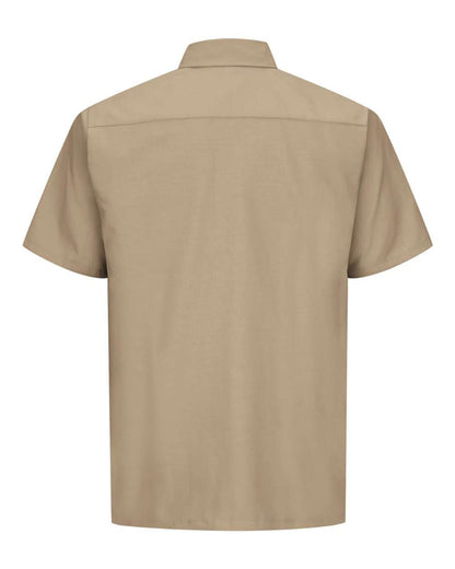 Red Kap Men's Tall Ripstop Short Sleeve Work Shirt SY60T #color_Khaki