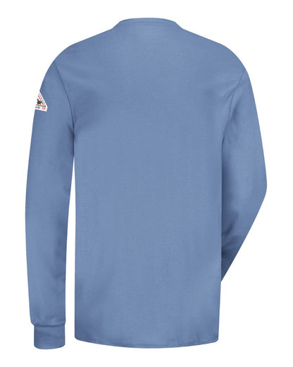 Bulwark Men's Tall Long Sleeve Tagless Henley Shirt SEL2T #color_Light Blue