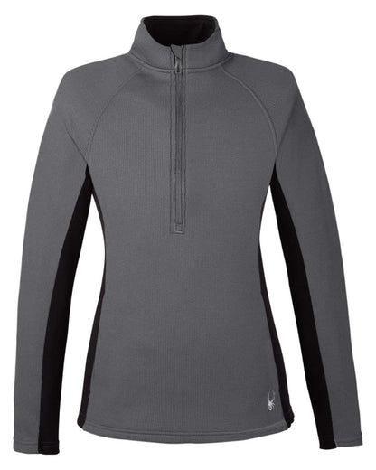 Spyder Women's Constant Half-Zip Pullover Sweater S16562 #color_Polar/ Black