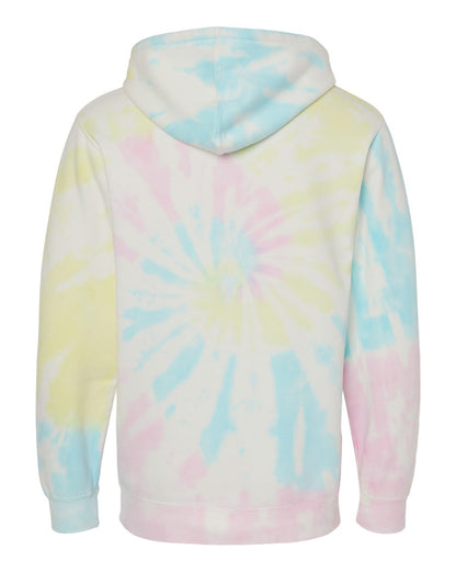 Independent Trading Co. Unisex Midweight Tie-Dyed Hooded Sweatshirt PRM4500TD #color_Tie Dye Sunset Swirl