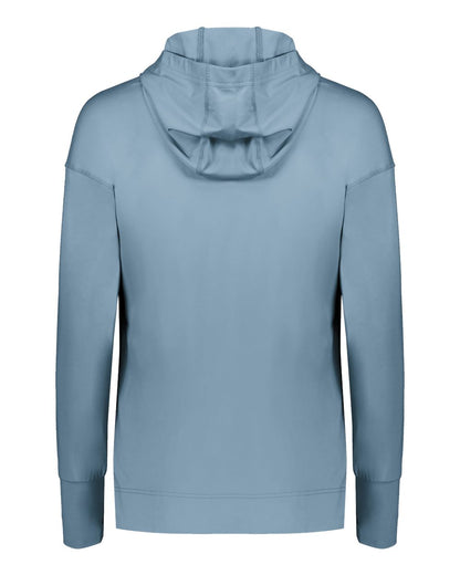 Holloway Women's Eco Revive™ Ventura Soft Knit Hooded Sweatshirt 222798 #color_Storm