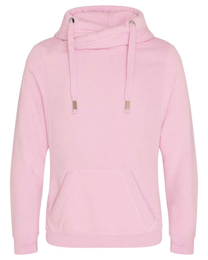 AWDis Unisex Cross Neck Hooded Sweatshirt JHA021 #color_Baby Pink