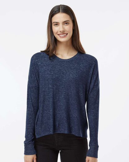 Boxercraft Women's Cuddle Fleece Boxy Crewneck Pullover L06 #colormdl_Navy Heather