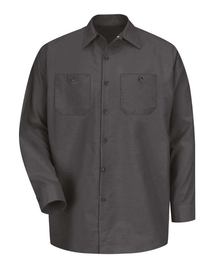 Red Kap Men's Tall Industrial Long Sleeve Work Shirt SP14T #color_Charcoal