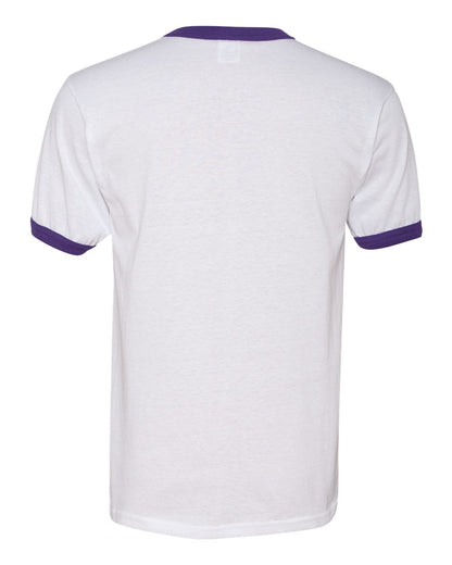 Augusta Sportswear 50/50 Ringer T-Shirt 710 #color_White/ Purple