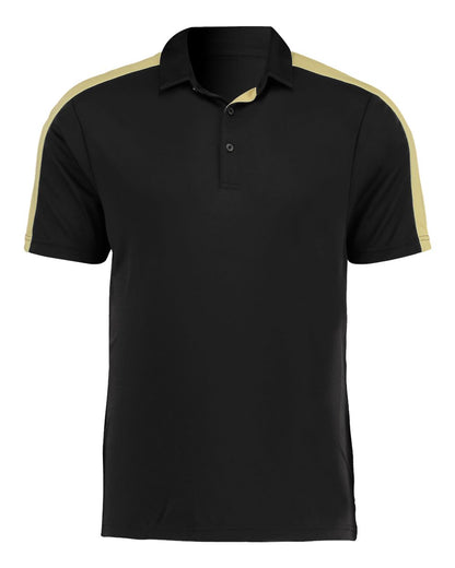 Augusta Sportswear Two-Tone Vital Polo 5028 #color_Black/ Vegas Gold