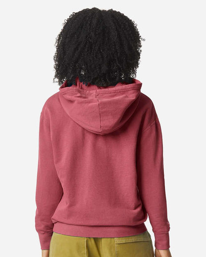 Comfort Colors Unisex Garment-Dyed Lightweight Fleece Hooded Sweatshirt 1467 #colormdl_Crimson