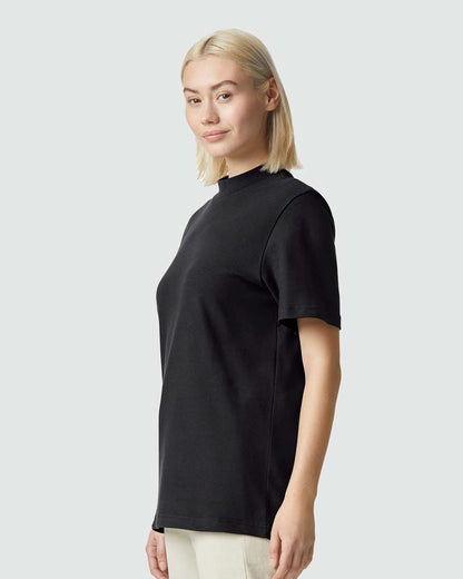 American Apparel Pique Mockneck Tee 1PQ #colormdl_Black