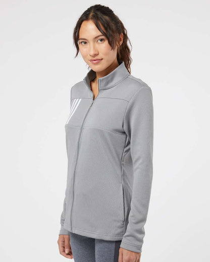 Adidas Women's 3-Stripes Double Knit Full-Zip A483 #colormdl_Grey Three/ White