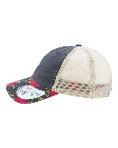 Infinity Her Women's Printed Bill with Mesh Back Cap JANET #color_Black/ Floral/ Khaki