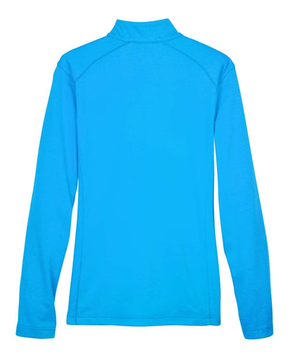 Devon & Jones Women's DRYTEC20™ Performance Quarter-Zip Pullover DG479W #color_Ocean Blue/ Navy/ Ocean Blue