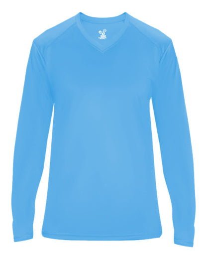 Badger Ultimate SoftLock™ Women's V-Neck Long Sleeve T-Shirt 4064 #color_Columbia Blue