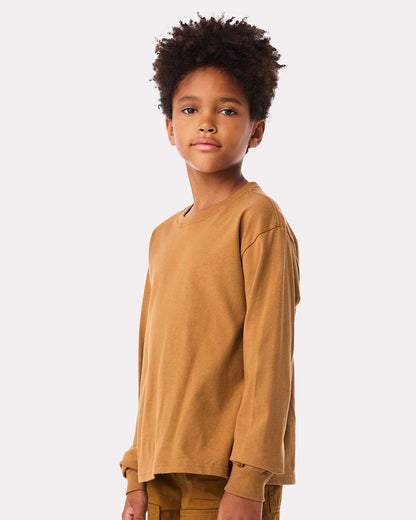 BELLA + CANVAS Youth 6oz. Heavyweight Long Sleeve Tee 3511Y #colormdl_Toast