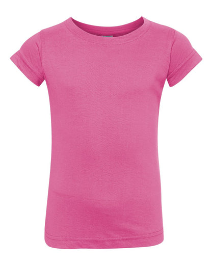 Rabbit Skins Toddler Girls Fine Jersey Tee 3316 #color_Raspberry