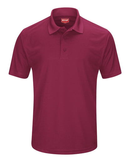Red Kap Men's Short Sleeve Performance Knit Pocketless Core Polo SK96 #color_Burgundy