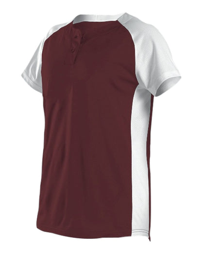 Alleson Athletic Women's Two Button Fastpitch Jersey 522PDW #color_Maroon/ White