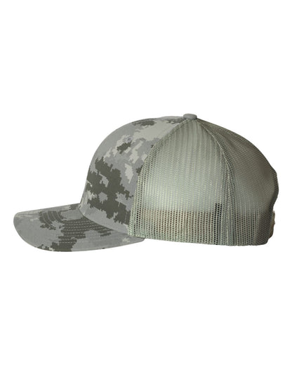 Richardson Printed Trucker Cap 112P #color_Military Digital Camo/ Light Green