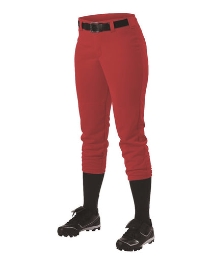 Alleson Athletic Women's Belt Loop Fast-Pitch Pants 605PBW #color_Red