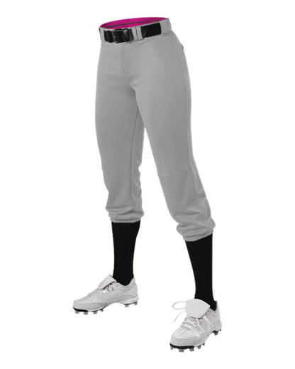 Alleson Athletic Girls' Belted Speed Premium Fastpitch Pants 615PSG #color_Grey